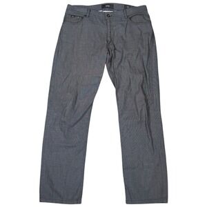 BRAX Cooper UltraLight Fit Men's Grey Striped‎ Stretch Cotton Pants Size 36